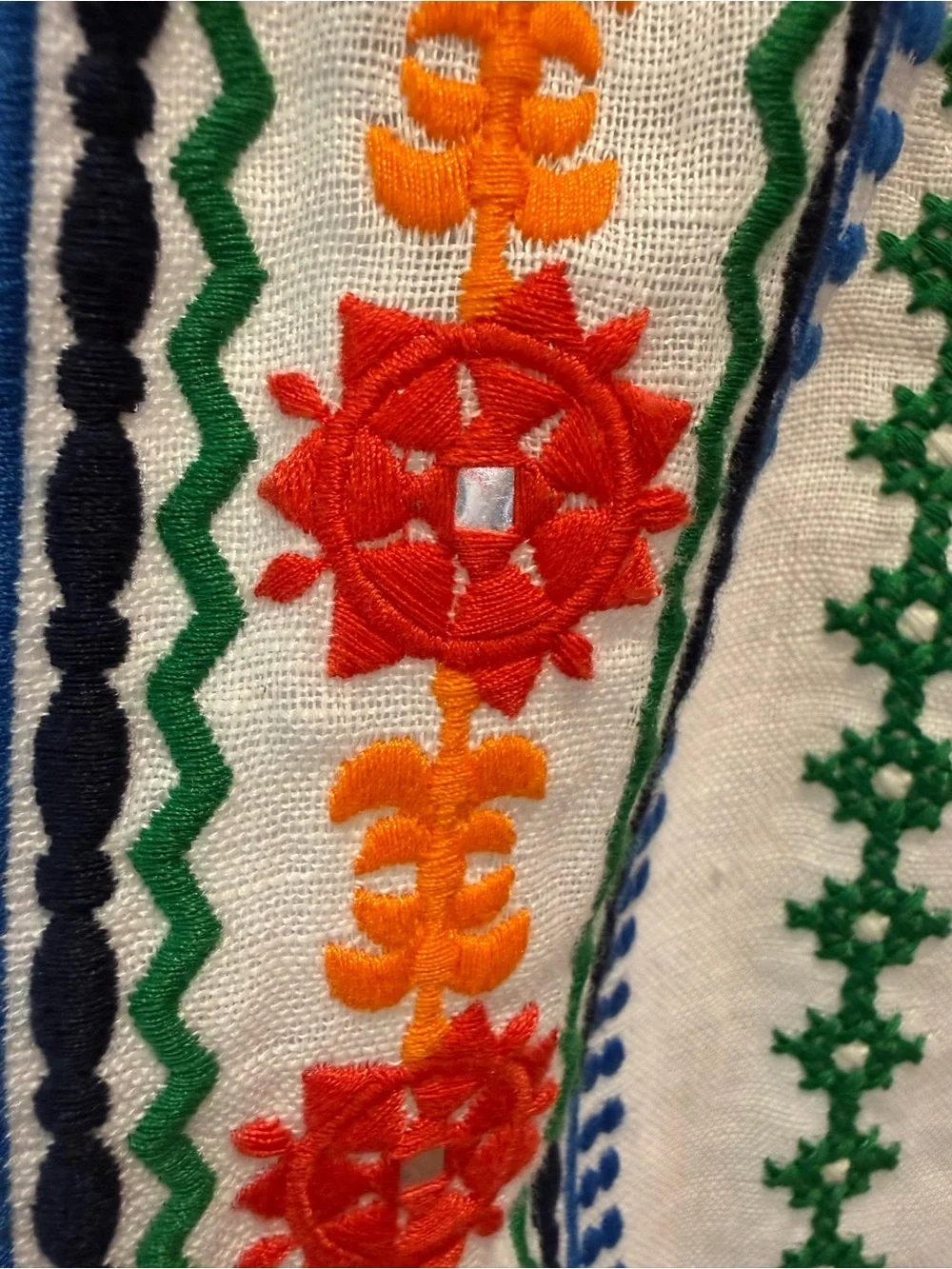 Tory Burch Embroidered Peasant Maxi Dress Cover-up On or Off Shoulder Small